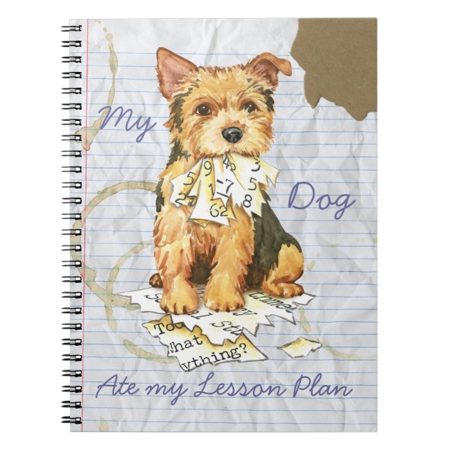 My Norwich Terrier Ate my Lesson Plan Notebook (Front)
