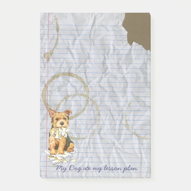 My Norwich Terrier Ate my Lesson Plan Post-it Notes (Front)