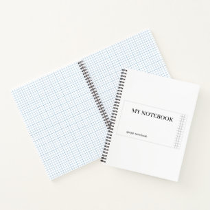 My Notebook, Graph Journal Notebook - White