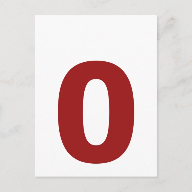 My Number Is 0! Postcard (Front)
