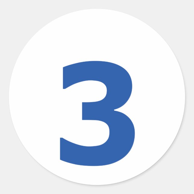 My number is 3! classic round sticker (Front)