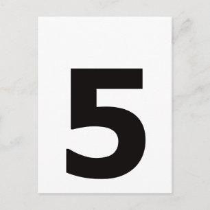 My number is 5! postcard