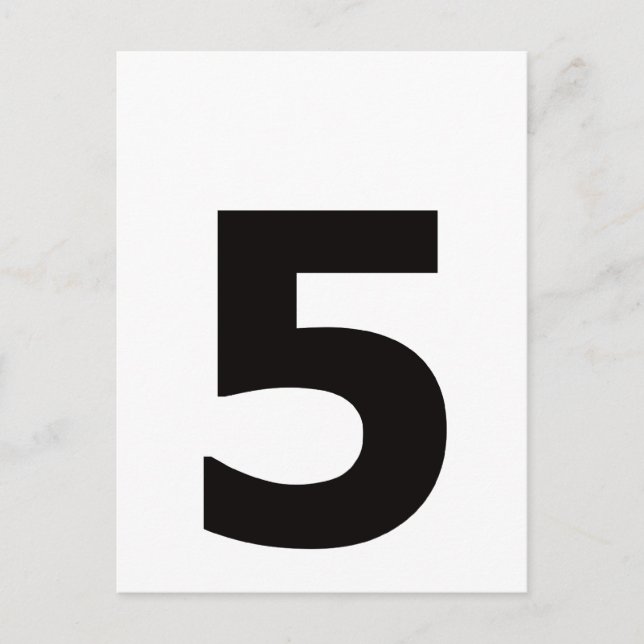 My number is 5! postcard (Front)