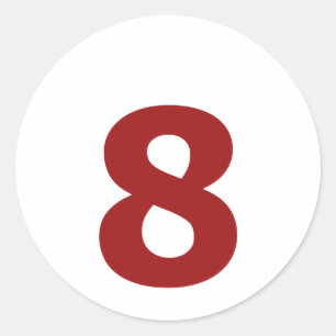My number is 8! classic round sticker
