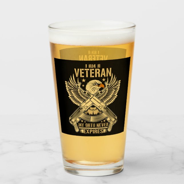 My Oath Never Expires Eagle Veteran Glass (Front Filled)