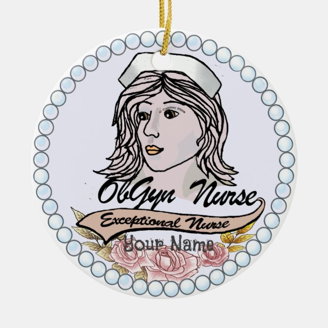 My OB GYN Nurse Ceramic Tree Decoration (Front)
