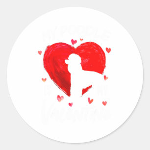 My Odle Is My Valentine Hearts Odle Dog Valent  Classic Round Sticker