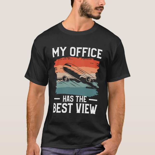 My Office Has The Best View Aviation Aviator Pilot T-Shirt (Front)