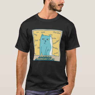 My Official Monday Face-Funny Grumpy Face Cat T-Shirt