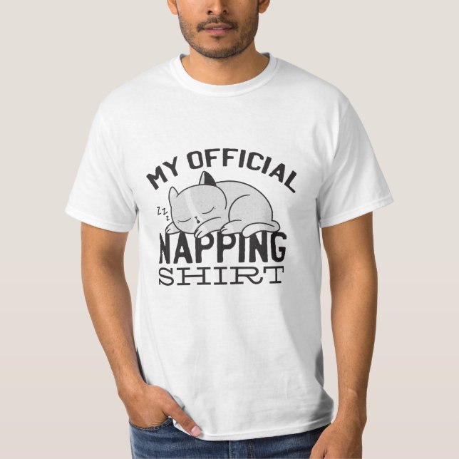 My official napping shirt - Lazy sleeping Cat (Front)