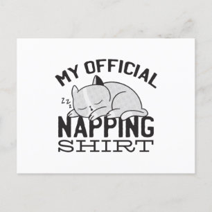 My official napping shirt - Lazy sleeping Cat Postcard