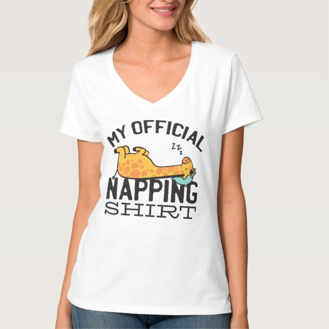 My official napping shirt - Lazy sleeping Giraffe (Front)