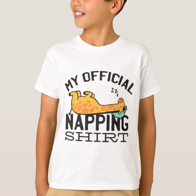 My official napping shirt - Lazy sleeping Giraffe (Front)