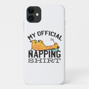 My official napping shirt - Lazy sleeping Giraffe iPhone 11 Case