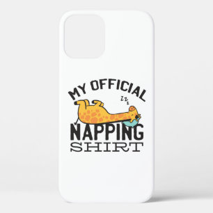 My official napping shirt - Lazy sleeping Giraffe iPhone 12 Case