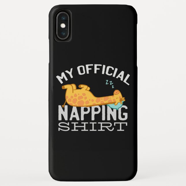 My official napping shirt - Lazy sleeping Giraffe Case-Mate iPhone Case (Back)