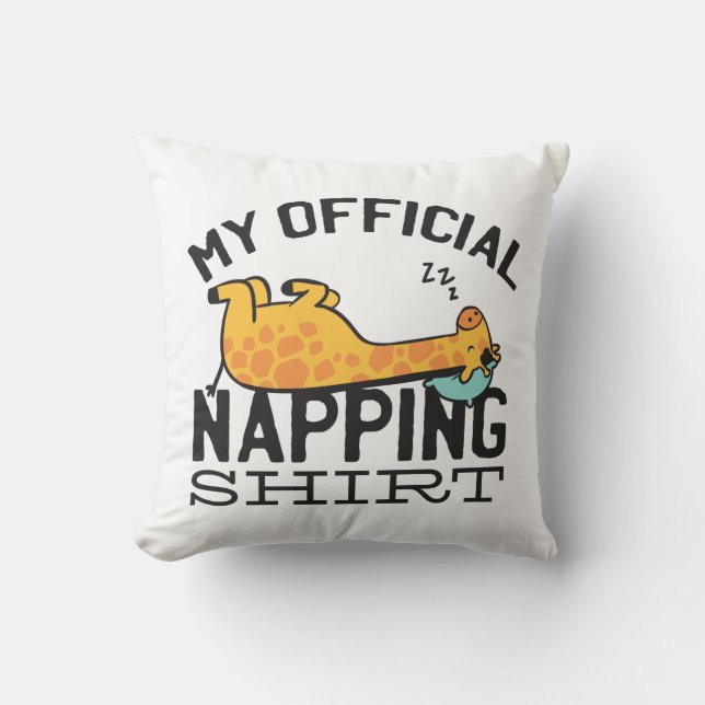 My official napping shirt - Lazy sleeping Giraffe Cushion (Front)