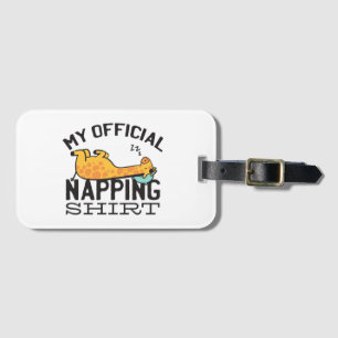 My official napping shirt - Lazy sleeping Giraffe Luggage Tag
