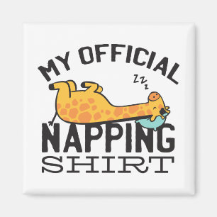 My official napping shirt - Lazy sleeping Giraffe Magnet