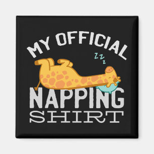 My official napping shirt - Lazy sleeping Giraffe Magnet