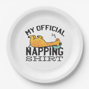 My official napping shirt - Lazy sleeping Giraffe Paper Plate
