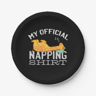 My official napping shirt - Lazy sleeping Giraffe Paper Plate
