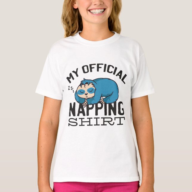 My official napping shirt - Lazy sleeping Sloth (Front)