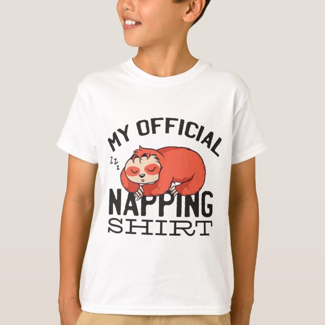 My official napping shirt - Lazy sleeping Sloth (Front)