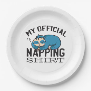 My official napping shirt - Lazy sleeping Sloth Paper Plate