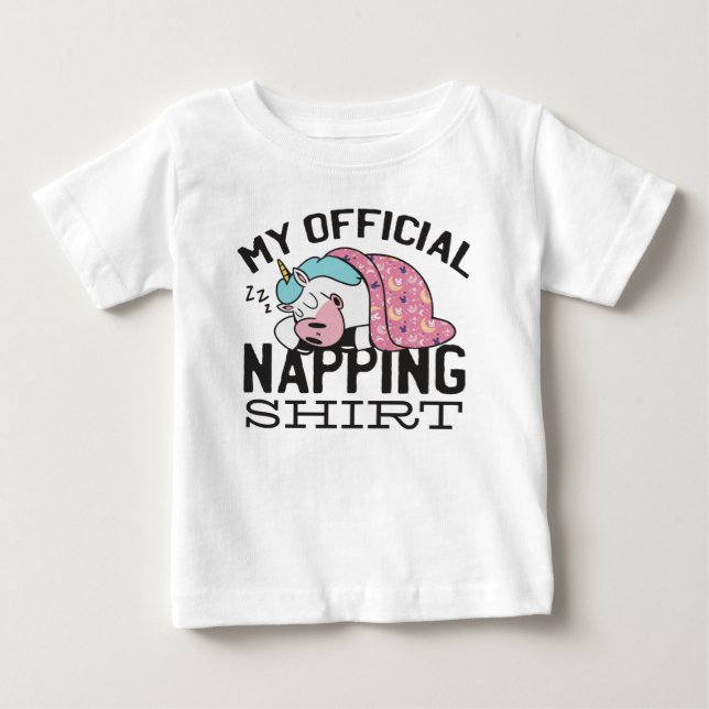 My official napping shirt - Lazy sleeping Unicorn (Front)
