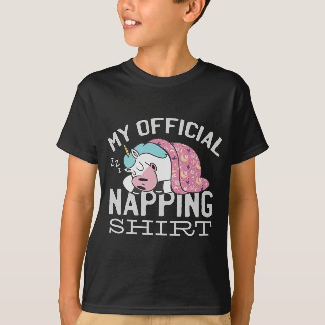 My official napping shirt - Lazy sleeping Unicorn (Front)