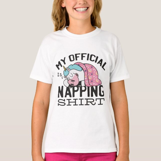 My official napping shirt - Lazy sleeping Unicorn (Front)