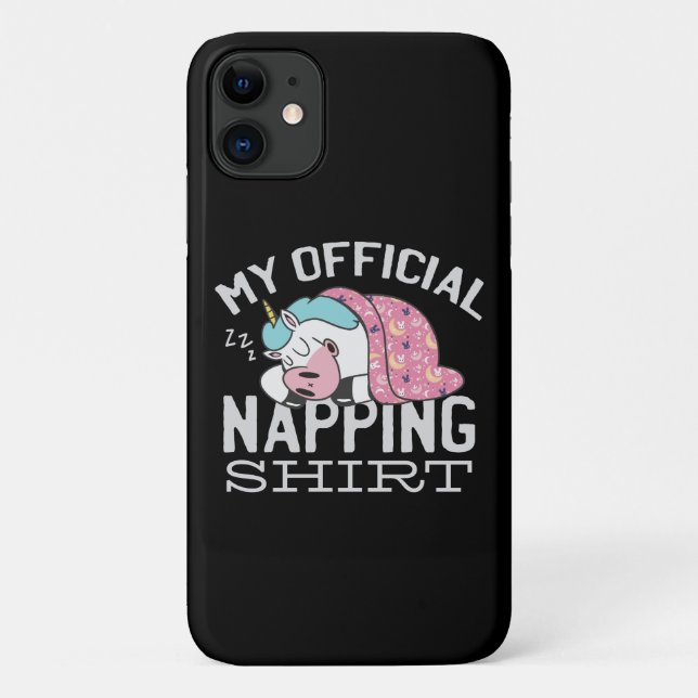 My official napping shirt - Lazy sleeping Unicorn Case-Mate iPhone Case (Back)