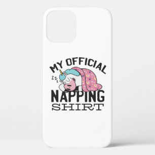 My official napping shirt - Lazy sleeping Unicorn iPhone 12 Case