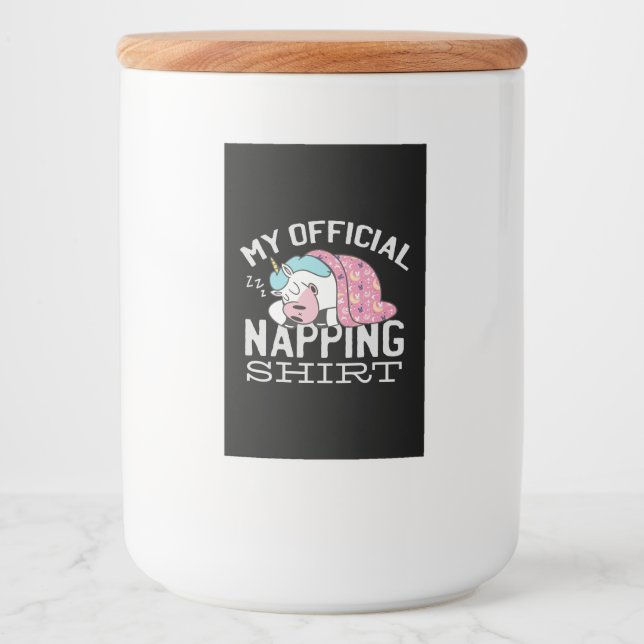 My official napping shirt - Lazy sleeping Unicorn Food Label (Front)