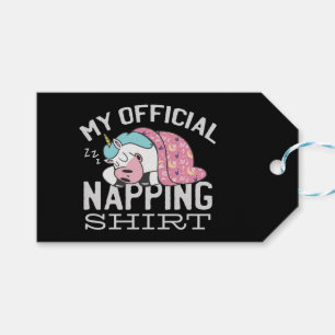 My official napping shirt - Lazy sleeping Unicorn Gift Tags