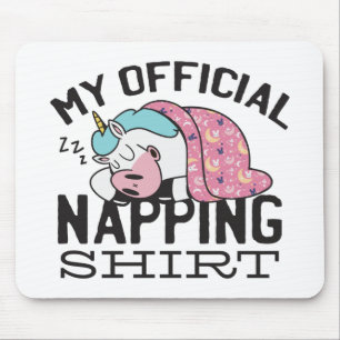 My official napping shirt - Lazy sleeping Unicorn Mouse Mat