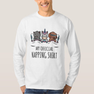 My official napping shirt sleeping Unicorn Dog Cat