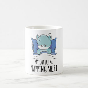 My official napping shirt with sleeping Cat Coffee Mug