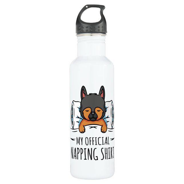 My official napping shirt with sleeping Dog 710 Ml Water Bottle (Front)
