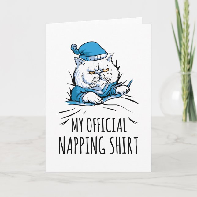 My official napping shirt with sleeping Dog Card (Front)