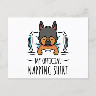 My official napping shirt with sleeping Dog Postcard