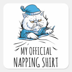 My official napping shirt with sleeping Dog Square Sticker