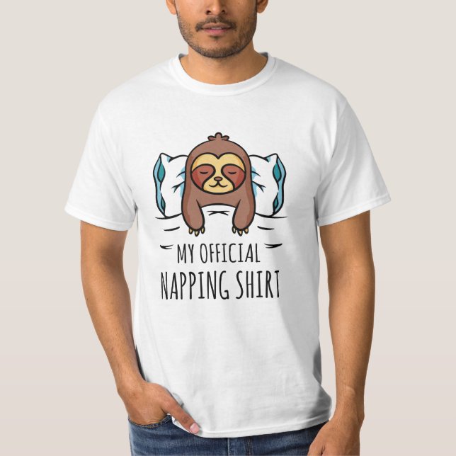 My official napping shirt with sleeping Sloth (Front)