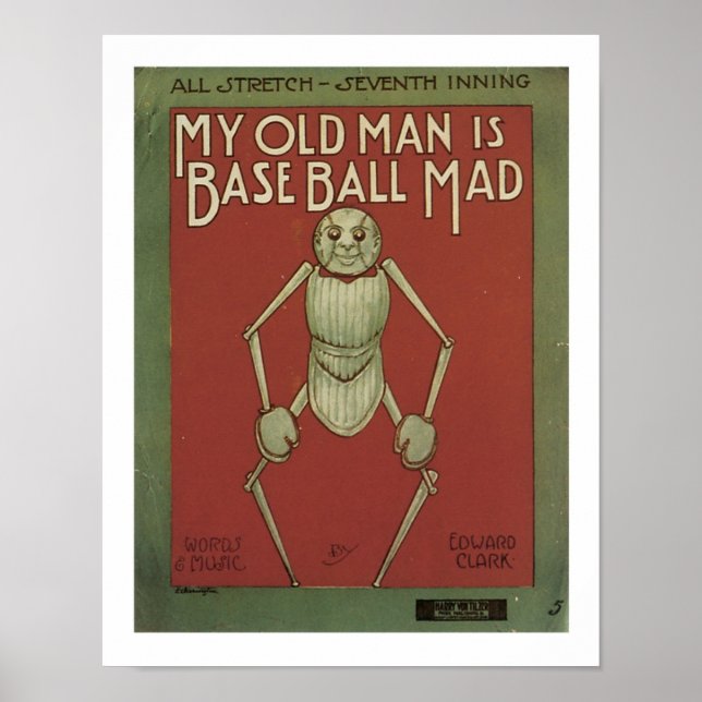 My old man Baseball mad Music Cover Art Poster (Front)