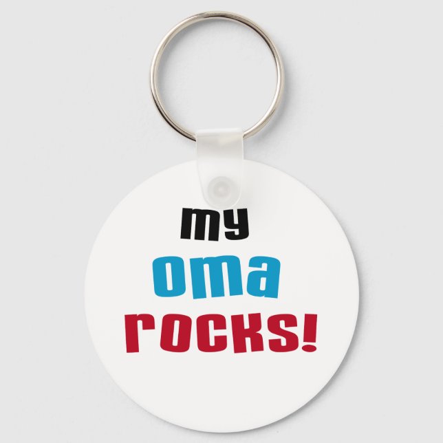 My Oma Rocks T-shirts and Gifts Key Ring (Front)