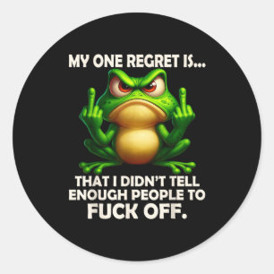 My One Regret Is Funny Frog Vintage Gift Classic Round Sticker