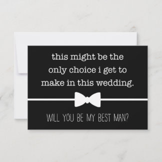 My Only Choice Best Man Groomsman Proposal Card