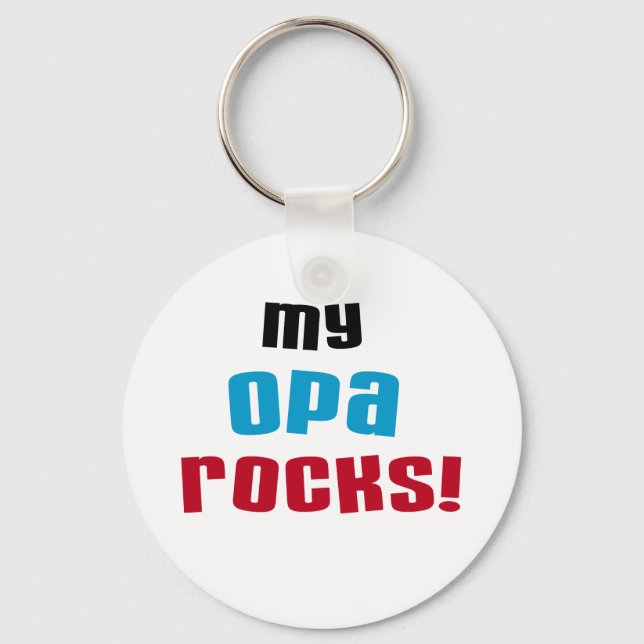 My Opa Rocks T-shirts and Gifts Key Ring (Front)