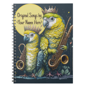 My Original Songs, Funny Parrots Playing Horns Notebook